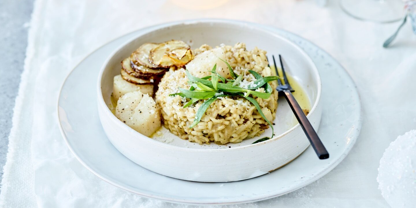 Risotto de Saint-Jacques aux topinambours